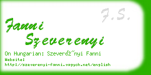 fanni szeverenyi business card